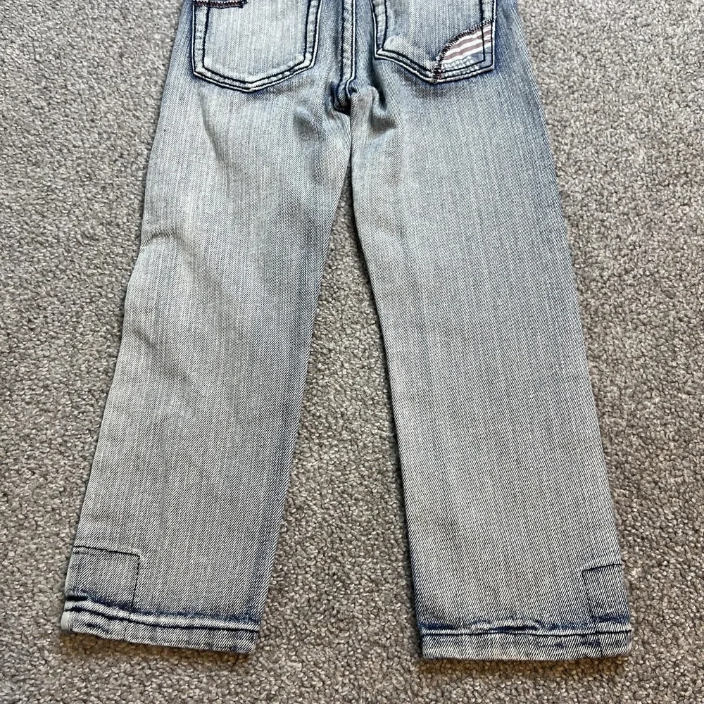 Vintage & Denim Jeans Boys 4 Light‎ Wash Distressed American Flag Patch Straight